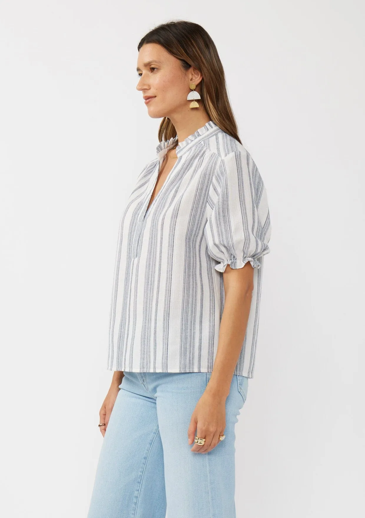 Fiora Striped Puff Sleeve Top sold by lovestitch product image thumbnail 2