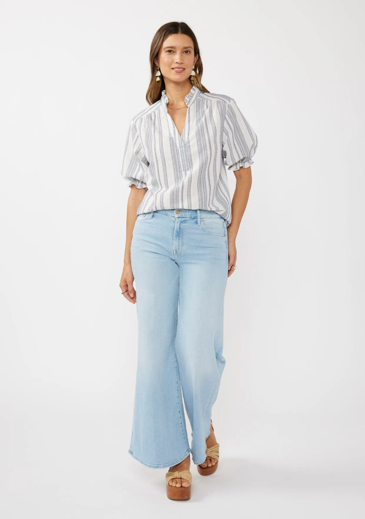 Fiora Striped Puff Sleeve Top sold by lovestitch product image thumbnail 5