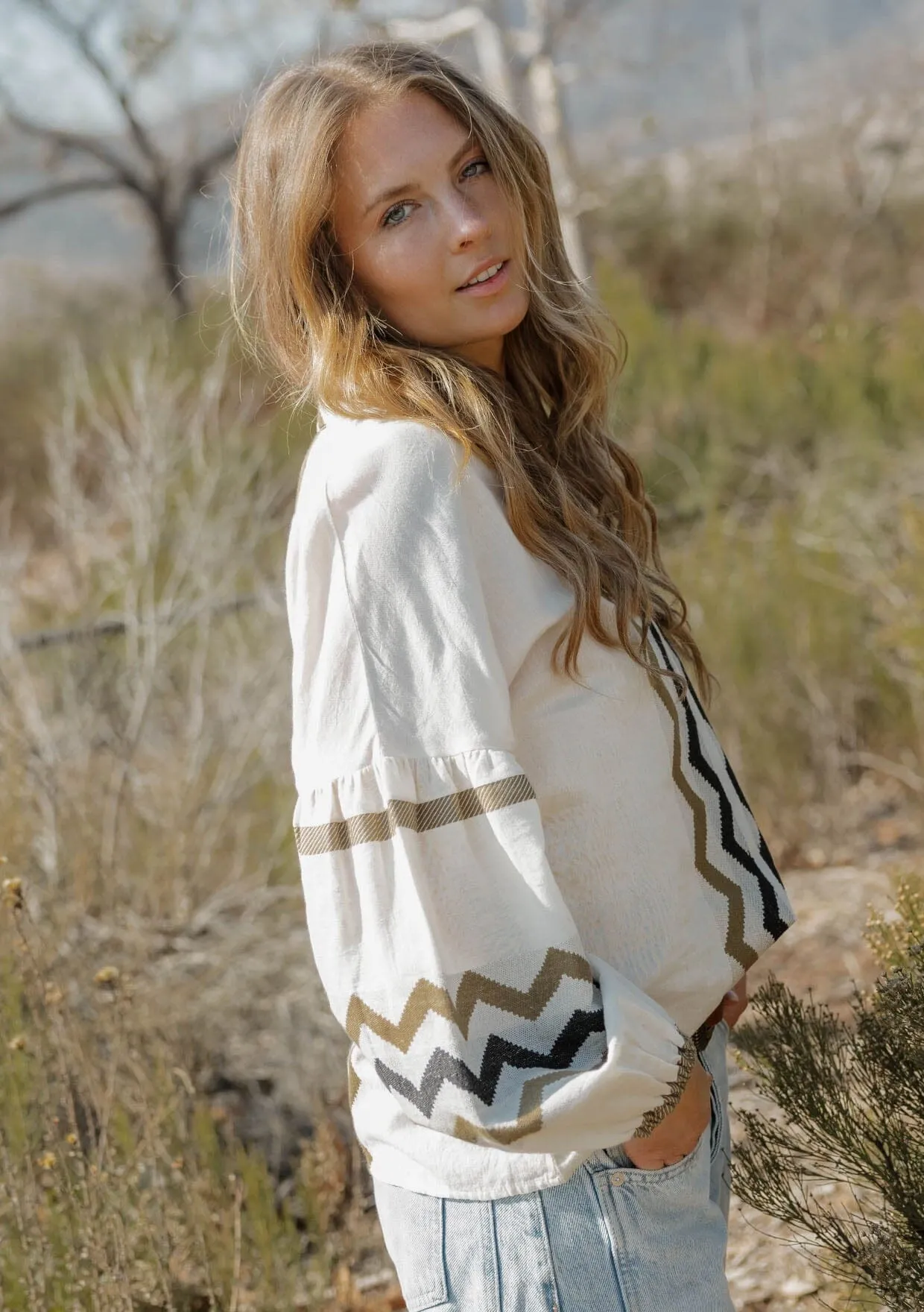 Mona Jacquard Blouse sold by lovestitch product image thumbnail 3