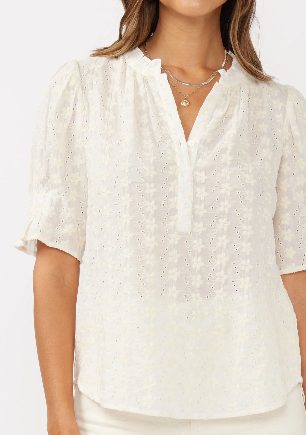 Lia Floral Embroidered Top sold by lovestitch product image thumbnail 4