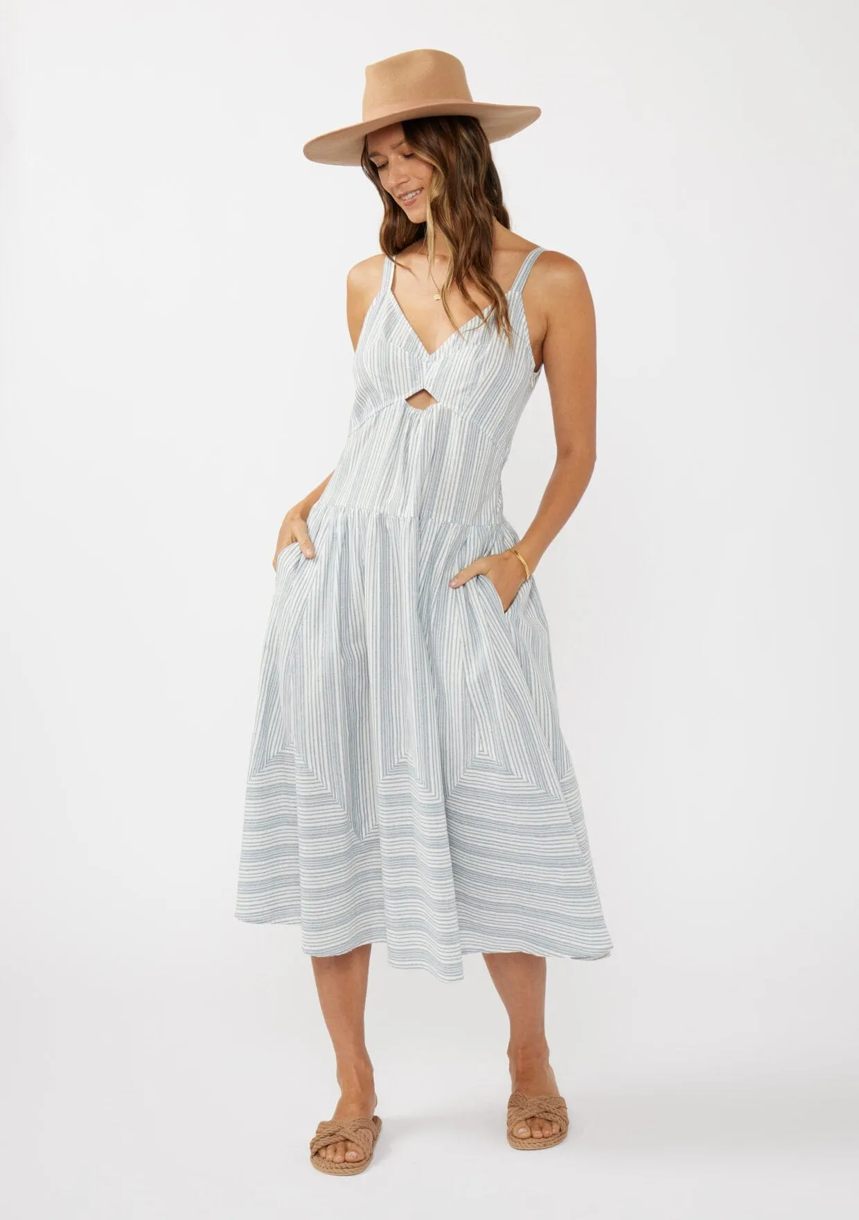 Nadia Striped Midi Dress sold by lovestitch product image thumbnail 3
