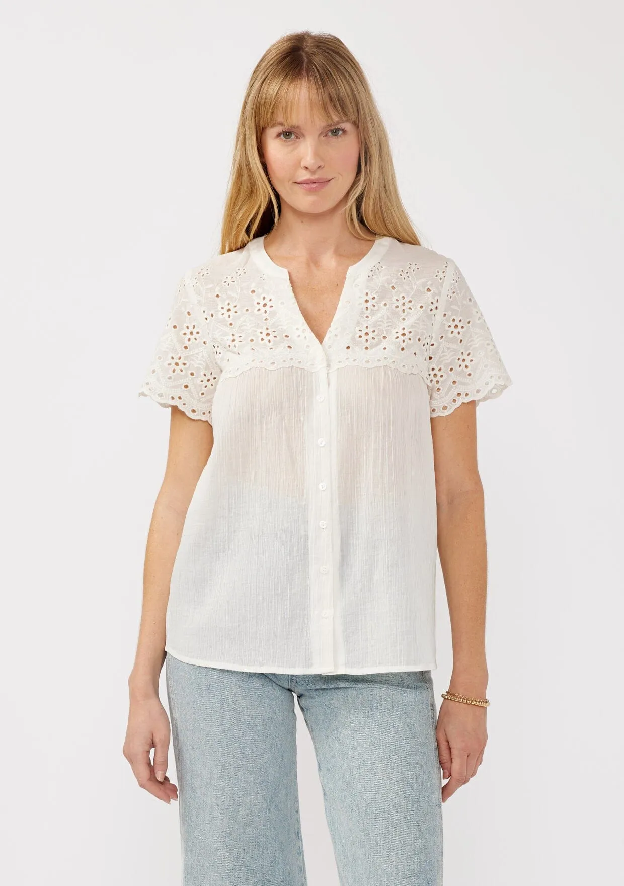 Levana Floral Eyelet Top sold by lovestitch product image thumbnail 5