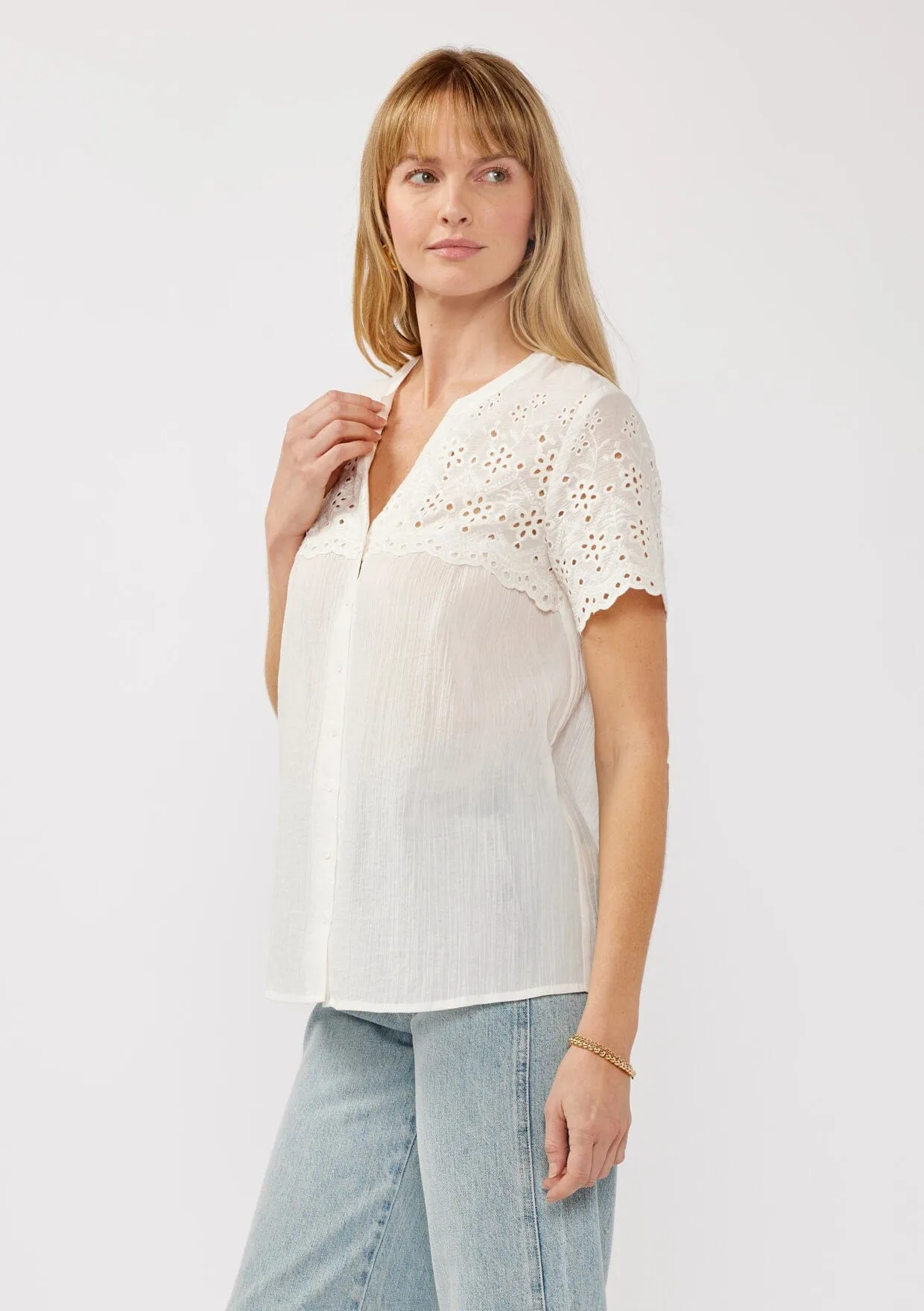 Levana Floral Eyelet Top sold by lovestitch product image thumbnail 4