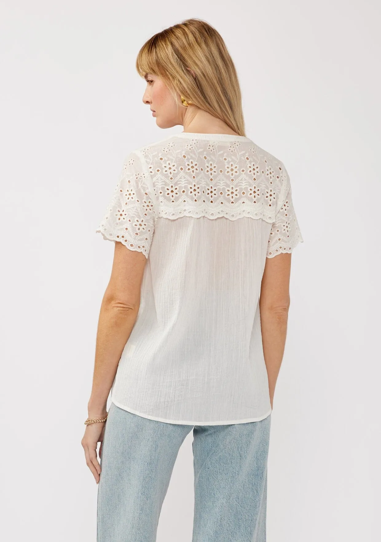Levana Floral Eyelet Top sold by lovestitch product image thumbnail 3