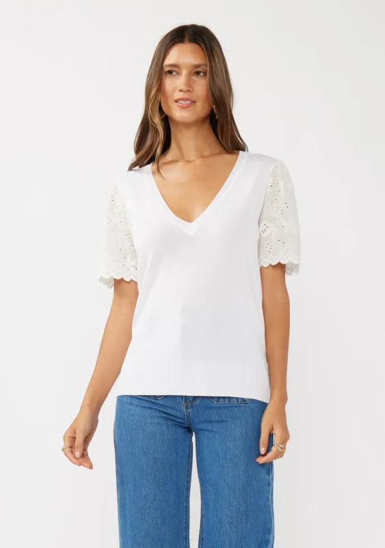 Grace Embroidered Eyelet Top sold by lovestitch