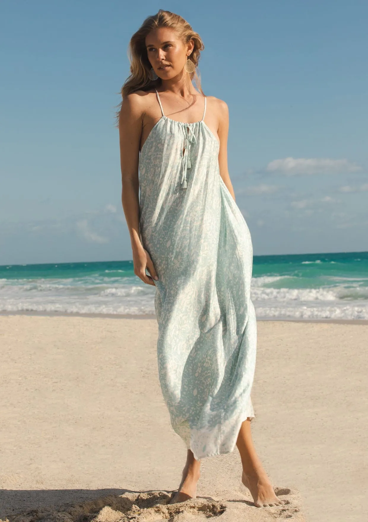 Tidal Flow Halter Maxi Dress sold by lovestitch product image thumbnail 3