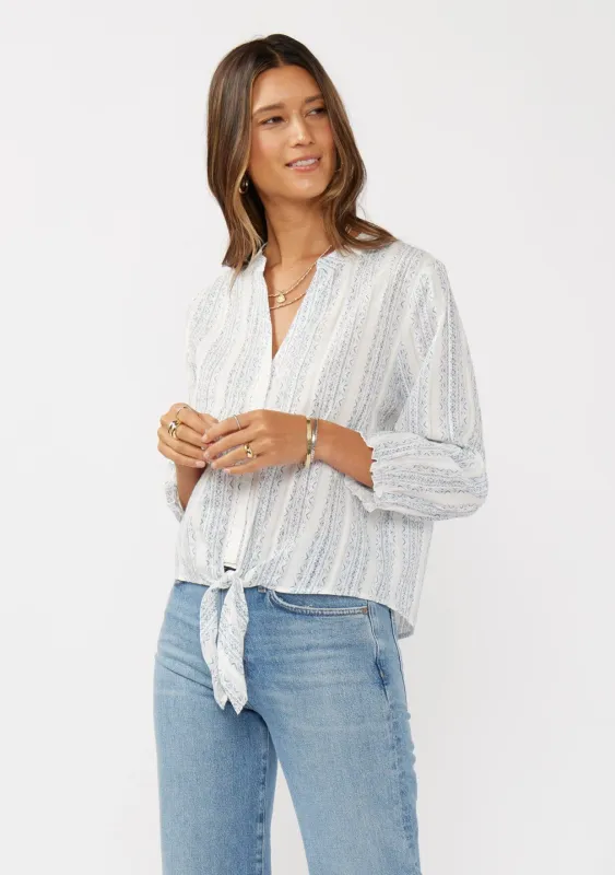 Medina Tie Front Blouse sold by lovestitch