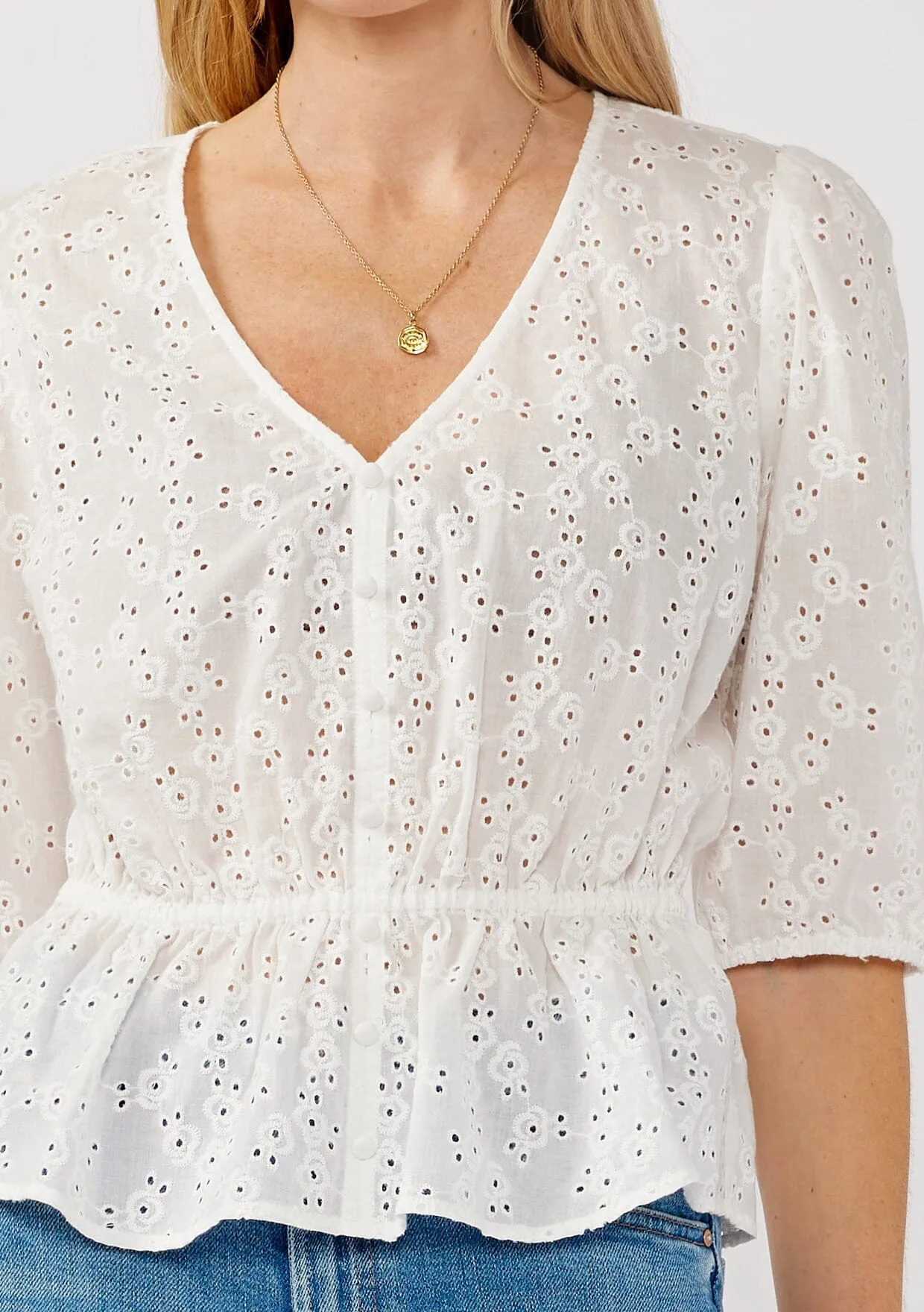 Penny Embroidered Peplum Top sold by lovestitch product image thumbnail 4