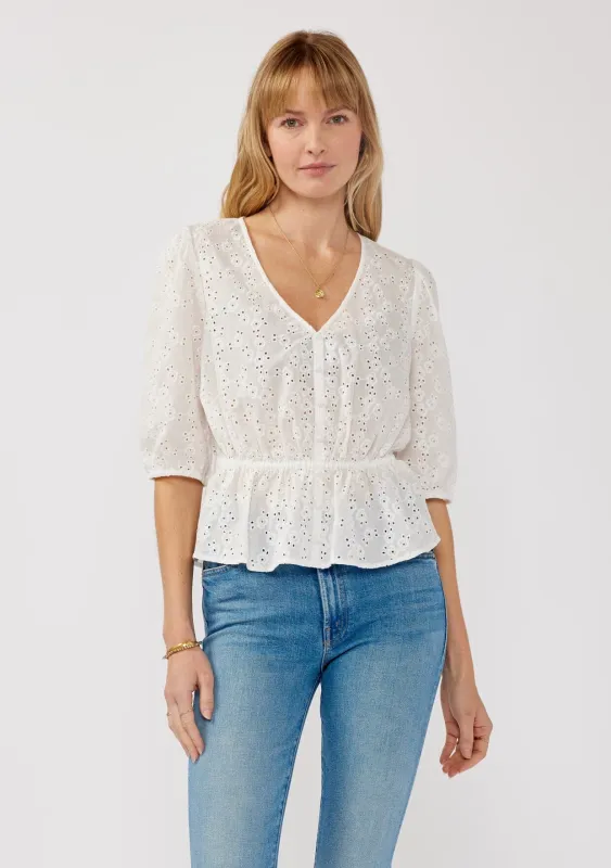 Penny Embroidered Peplum Top sold by lovestitch