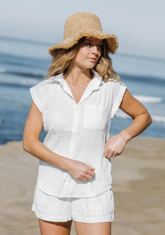 Morning Light Striped Camp Shirt sold by lovestitch