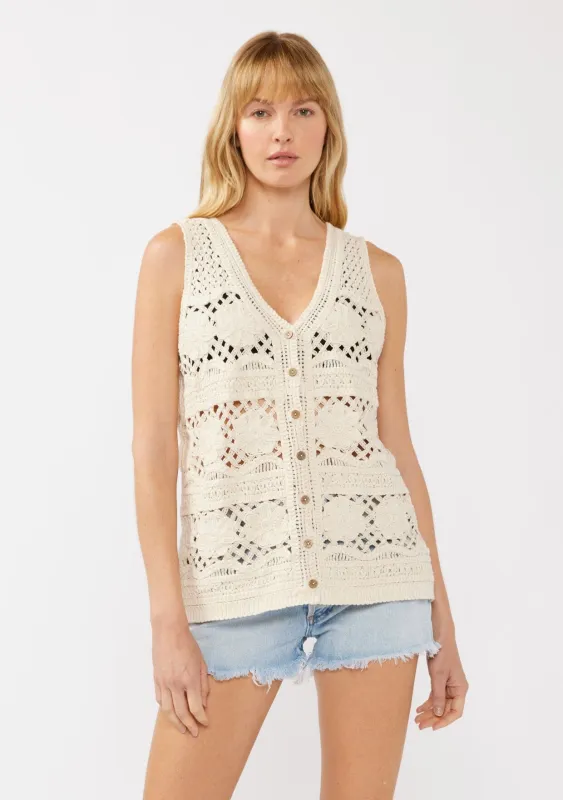 Catalina Crochet Floral Vest sold by lovestitch