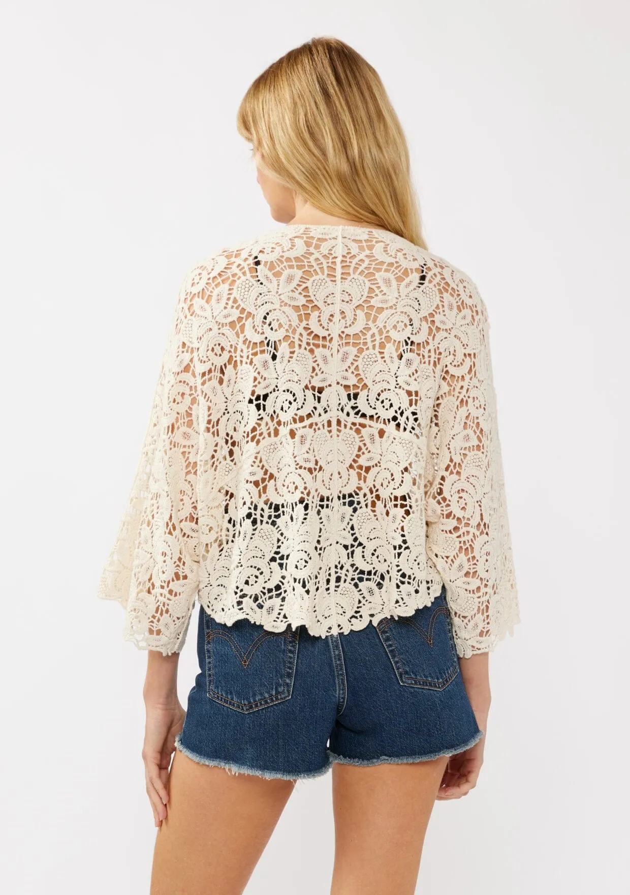Tidal Wave Crochet Kimono Top sold by lovestitch product image thumbnail 5