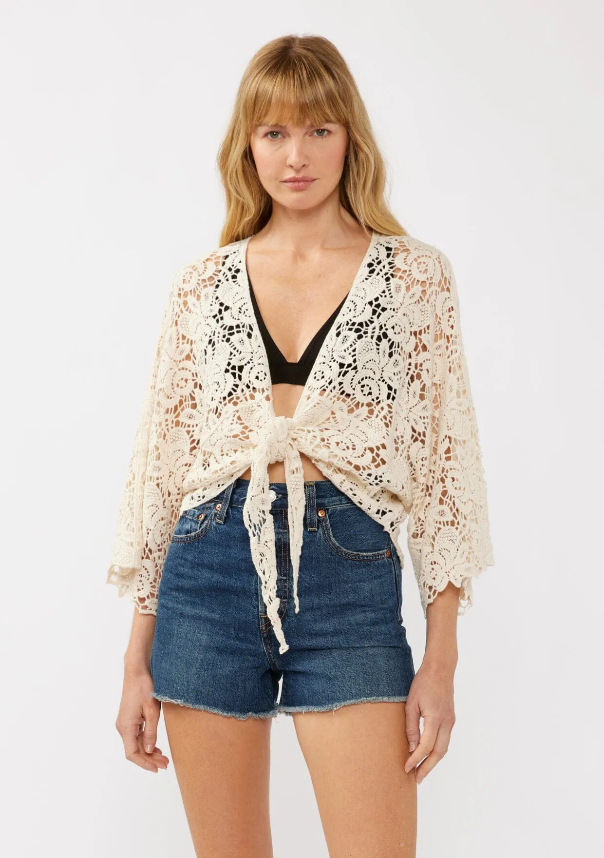Tidal Wave Crochet Kimono Top sold by lovestitch product image thumbnail 3