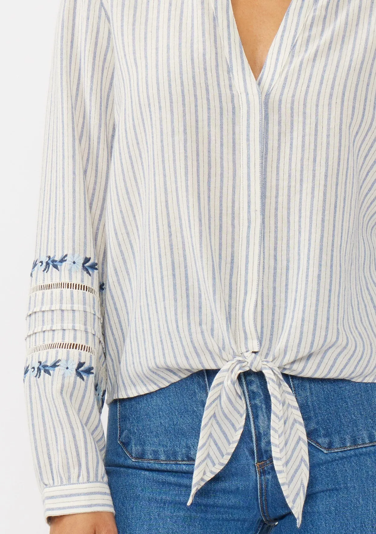 Albany Striped Tie Front Blouse sold by lovestitch product image thumbnail 4