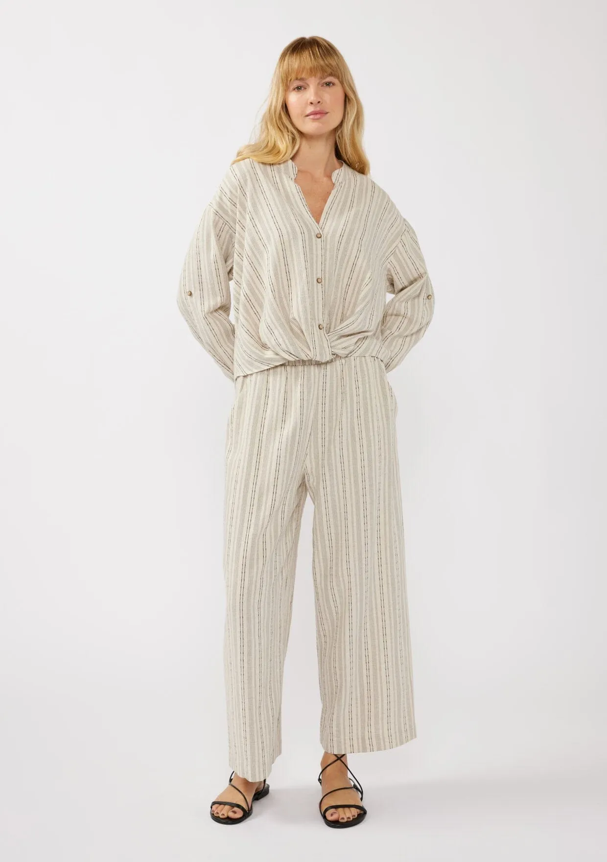 Carefree Escape Twist Front Striped Shirt sold by lovestitch product image thumbnail 4