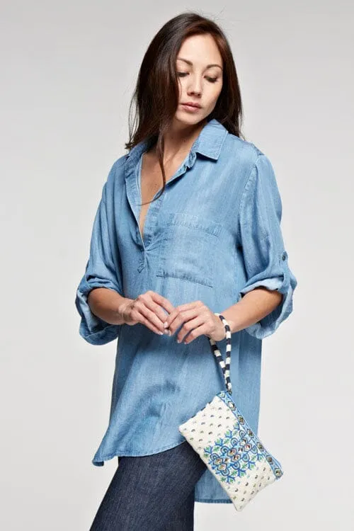 Hudson Embroidered Makeup Pouch sold by lovestitch product image thumbnail 3