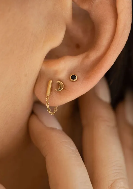 The Land of Salt Bar Chain Stud Earrings sold by lovestitch