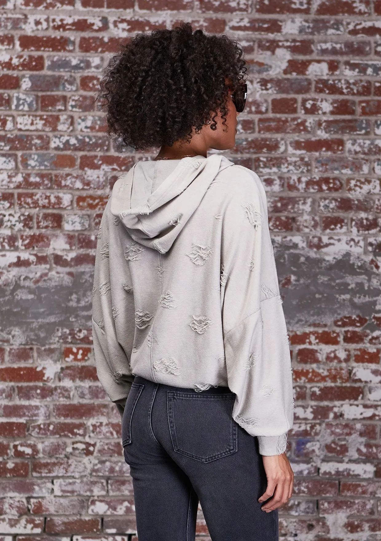 Delia Distressed Hoodie sold by lovestitch product image thumbnail 4