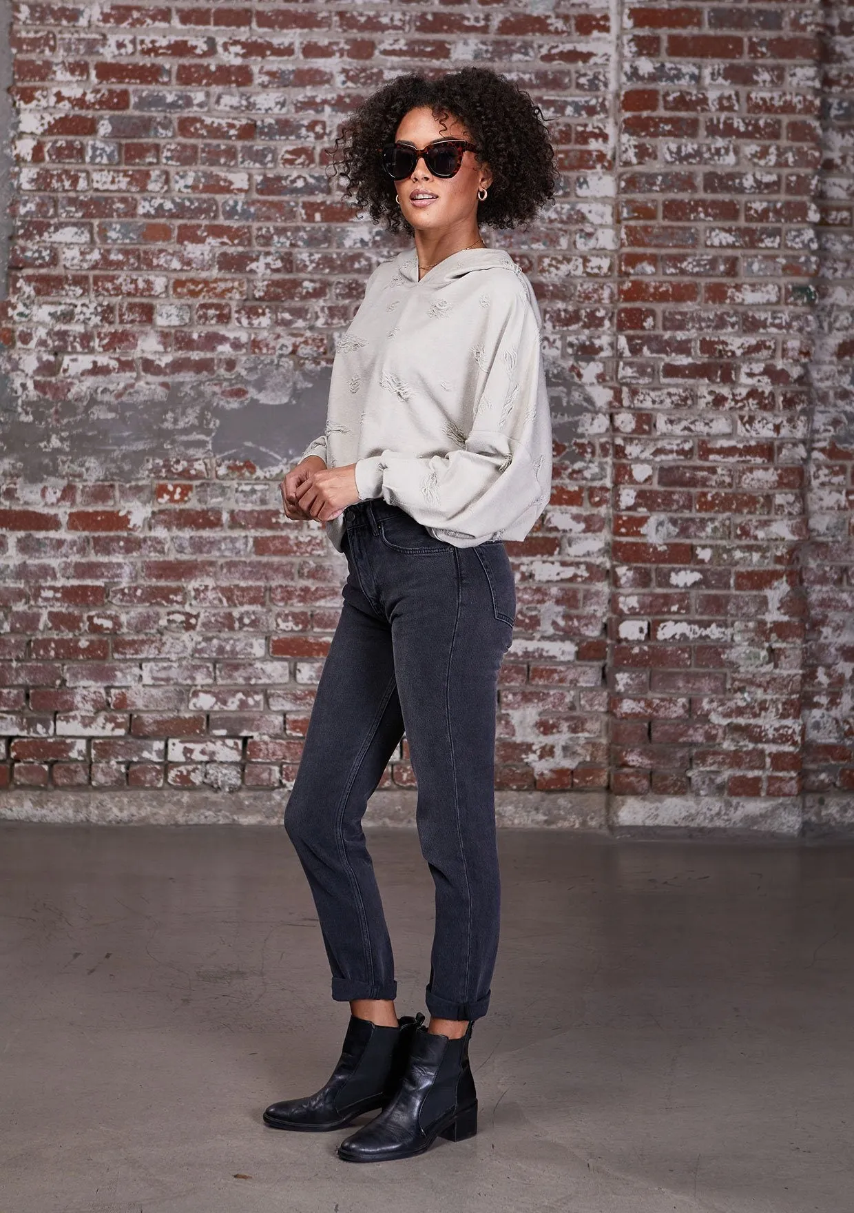 Delia Distressed Hoodie sold by lovestitch product image thumbnail 3