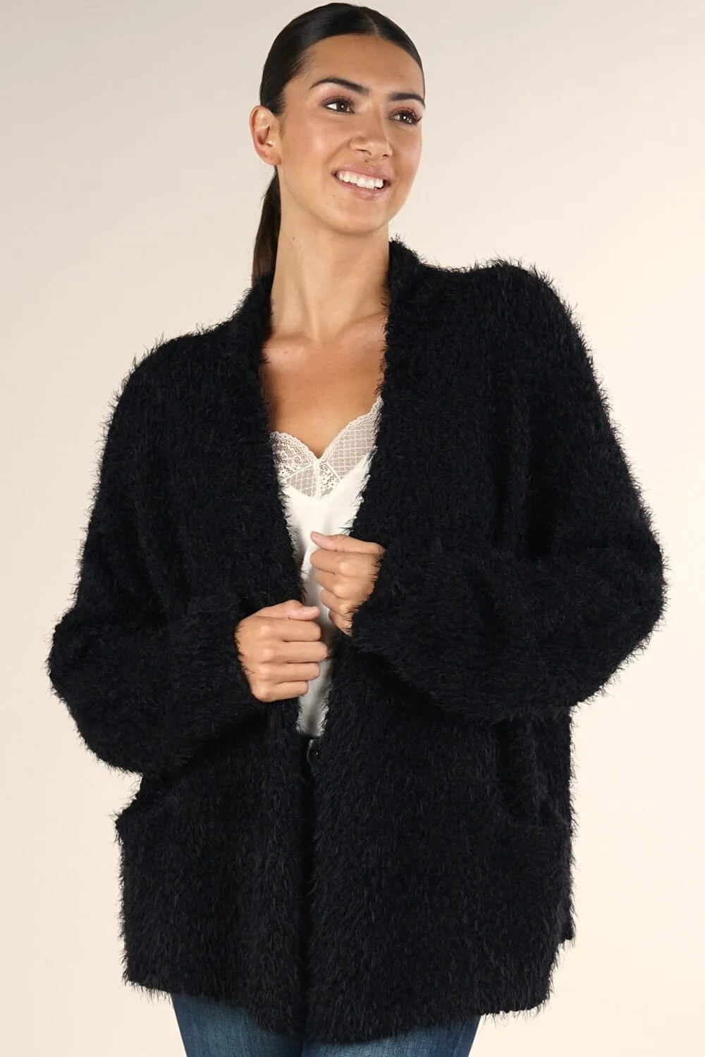 Unwind Fuzzy Cardigan sold by lovestitch