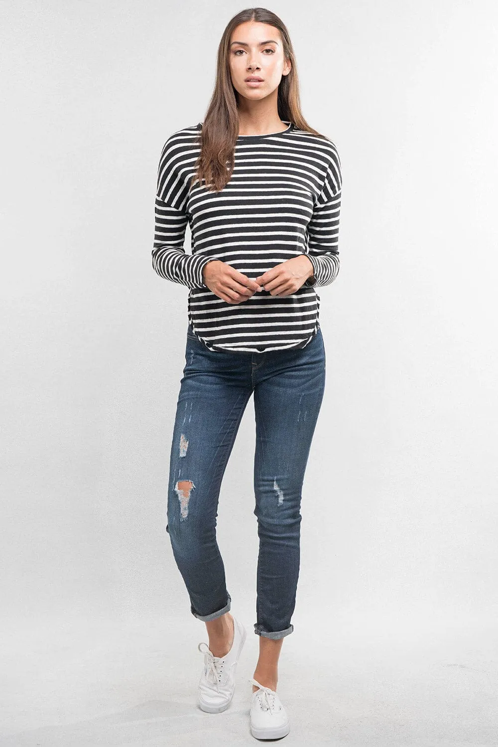 Liora Distressed Striped Tee sold by lovestitch product image thumbnail 5