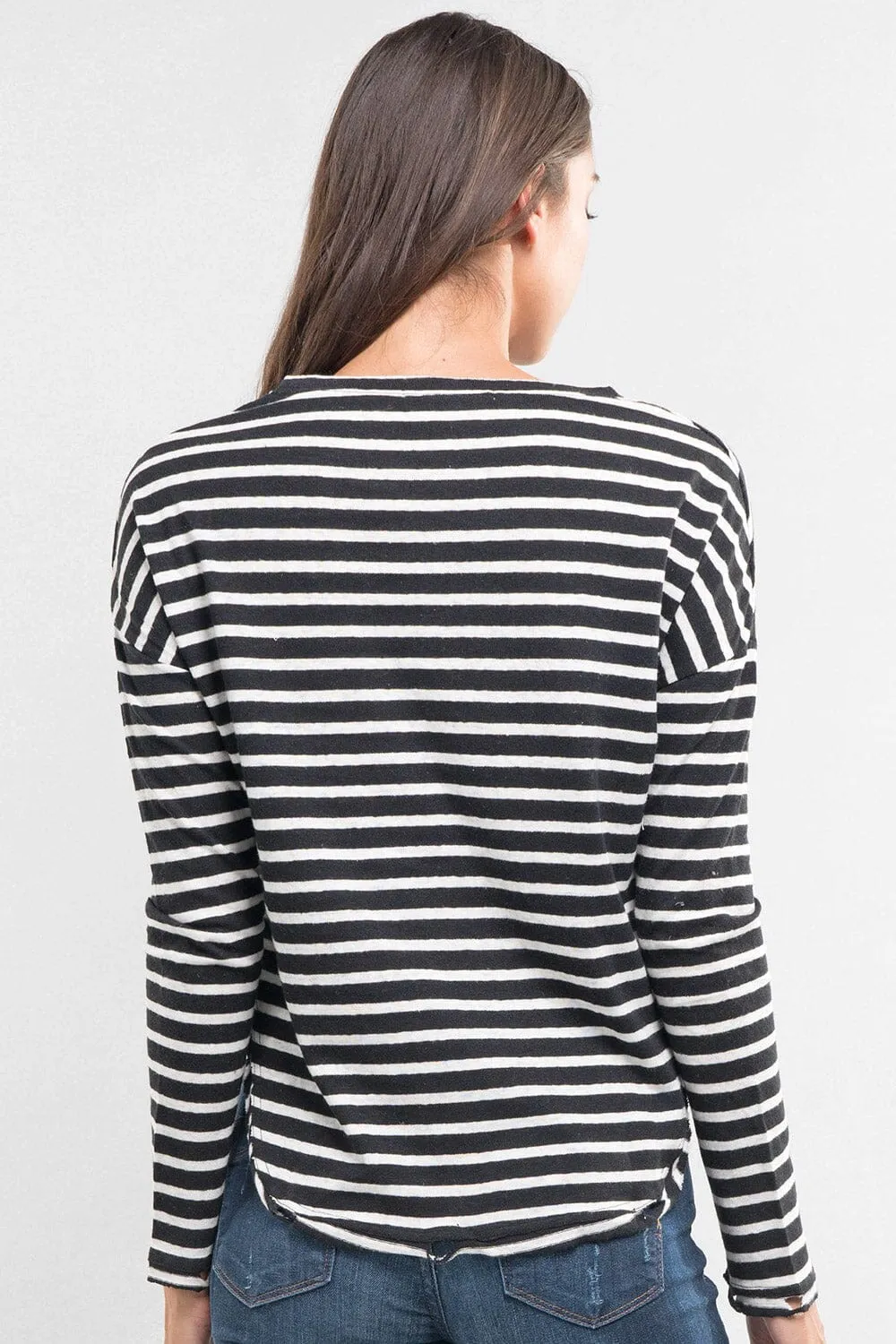 Liora Distressed Striped Tee sold by lovestitch product image thumbnail 4