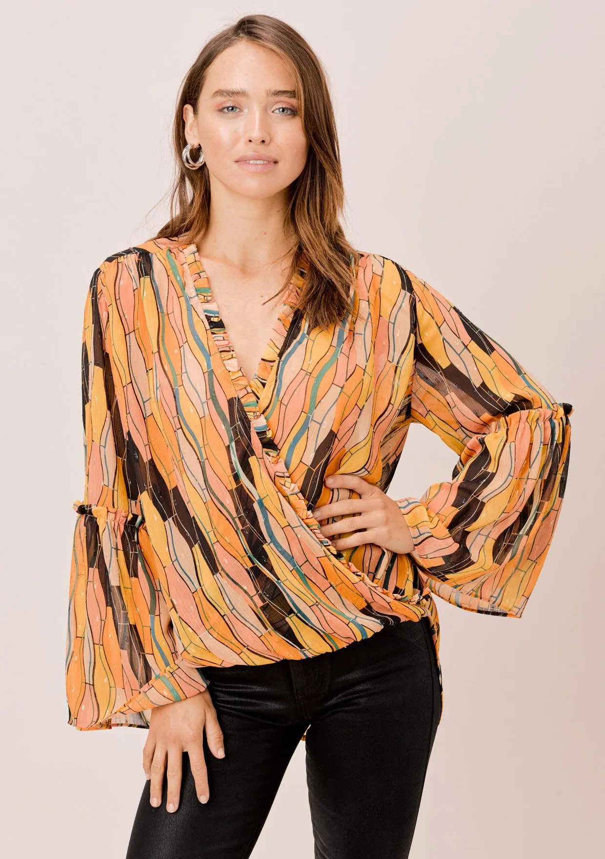 Della Retro Bell Sleeve Top sold by lovestitch product image thumbnail 5