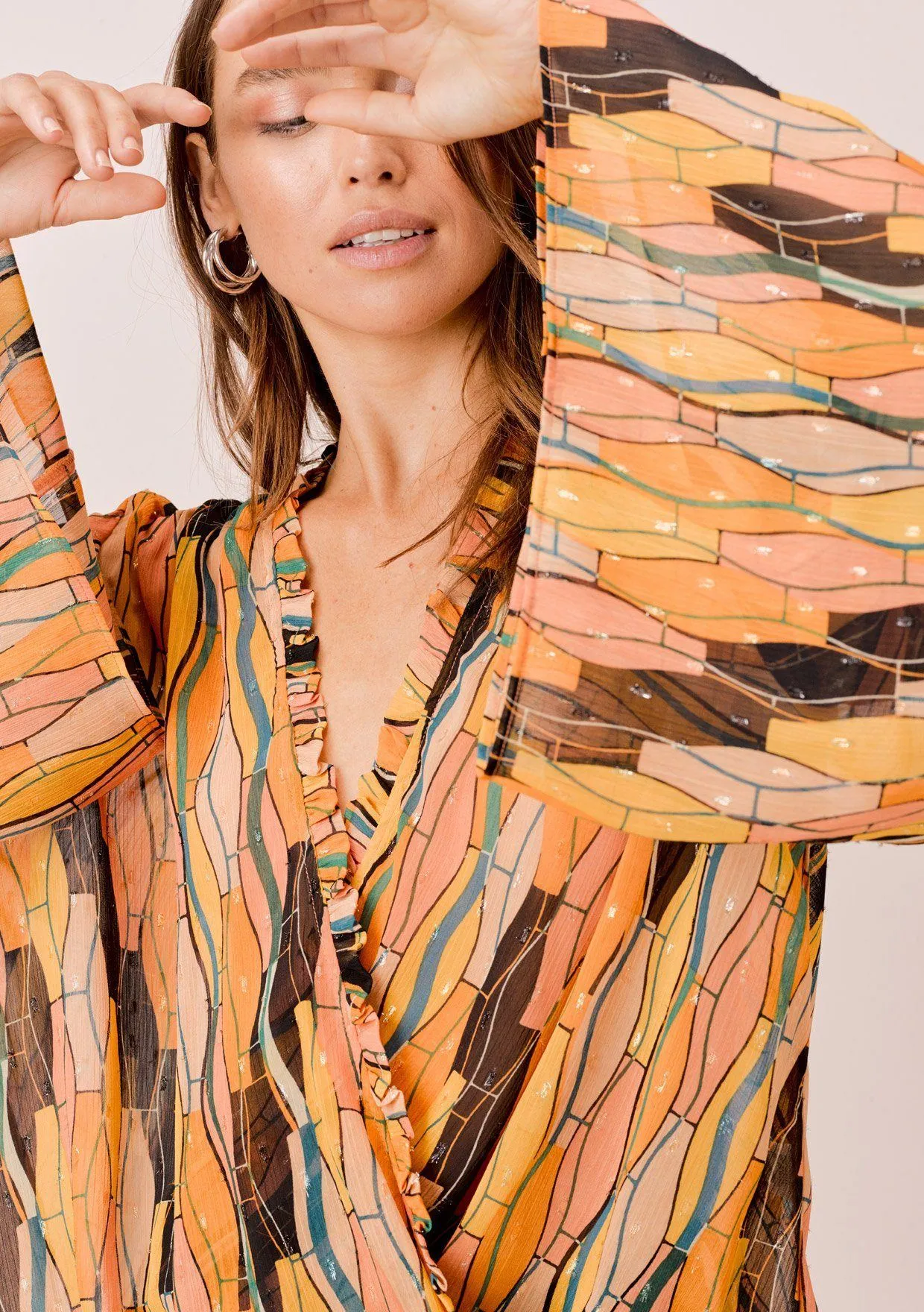 Della Retro Bell Sleeve Top sold by lovestitch product image thumbnail 2