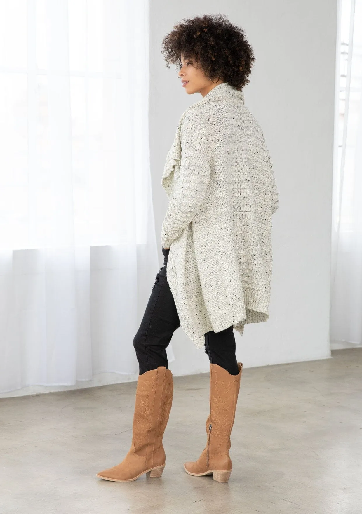 Oversized Lapel Knit Cardigan sold by lovestitch product image thumbnail 3