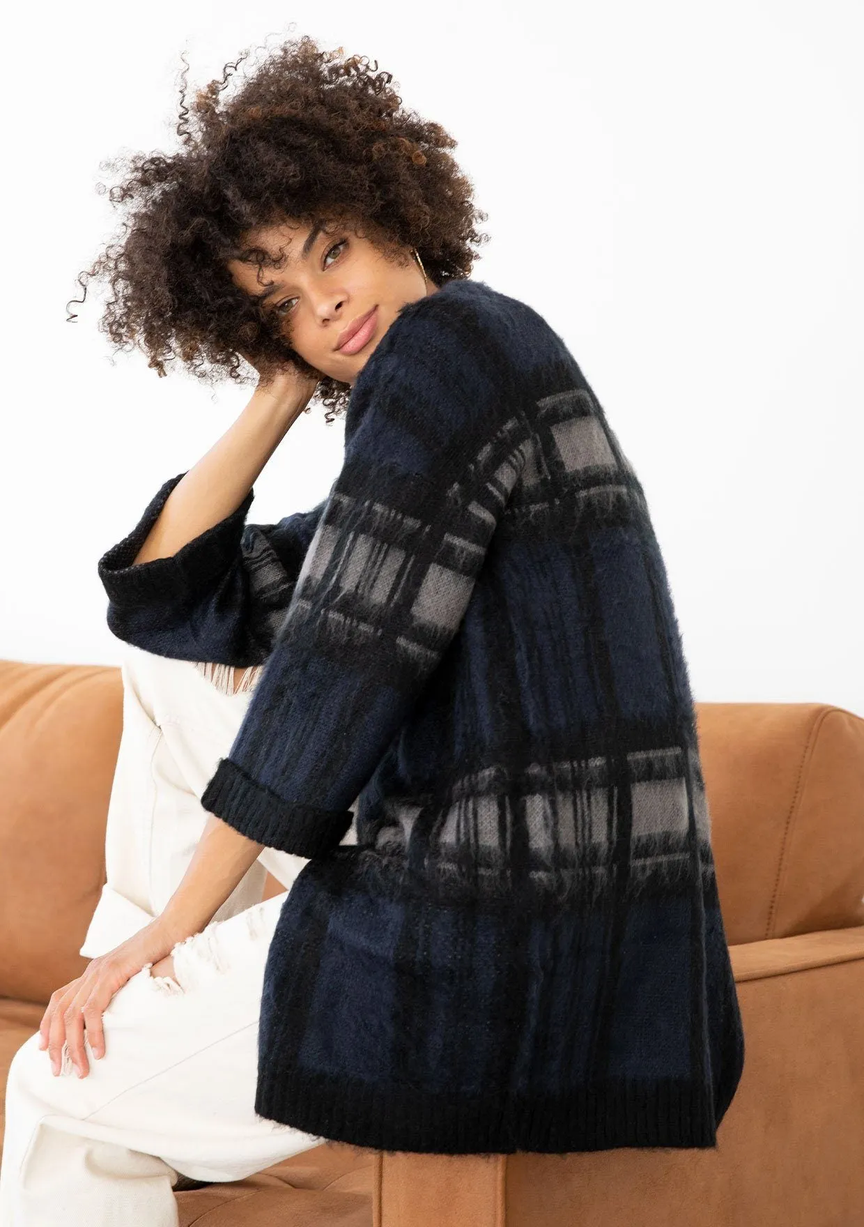 Twilight Fuzzy Striped Cardigan sold by lovestitch