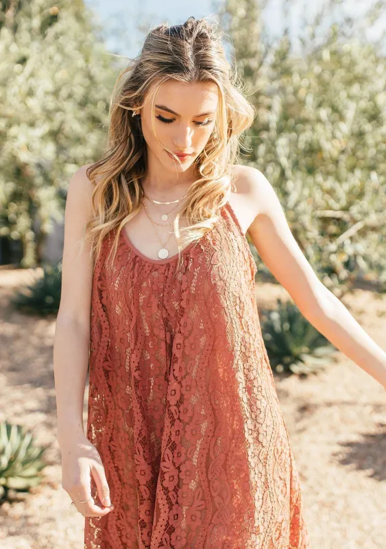 Mood For Love Sleeveless Lace Mini Dress sold by lovestitch