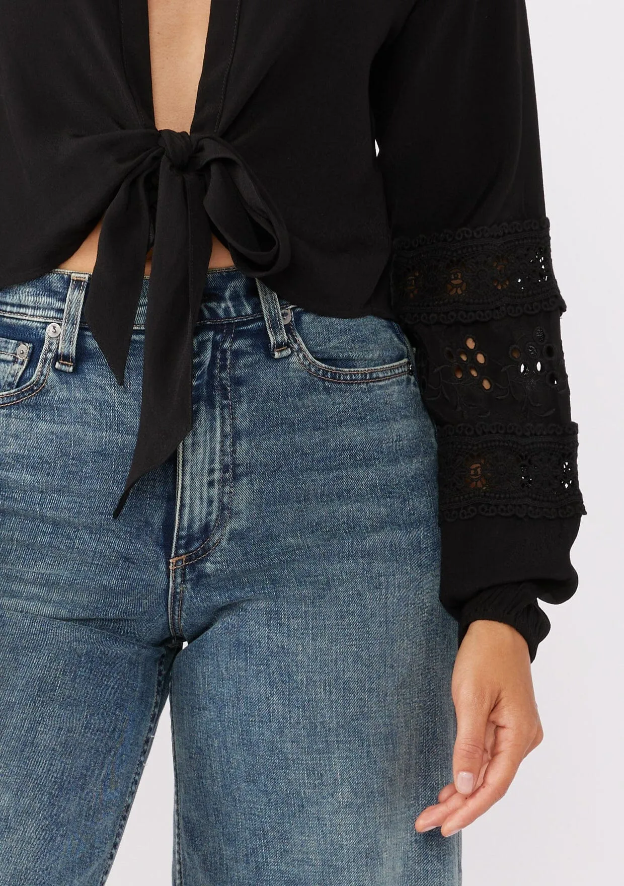 Zen Tie Front Blouse sold by lovestitch product image thumbnail 4