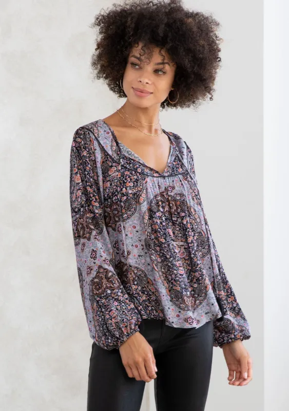 Stella Paisley Peasant Top sold by lovestitch