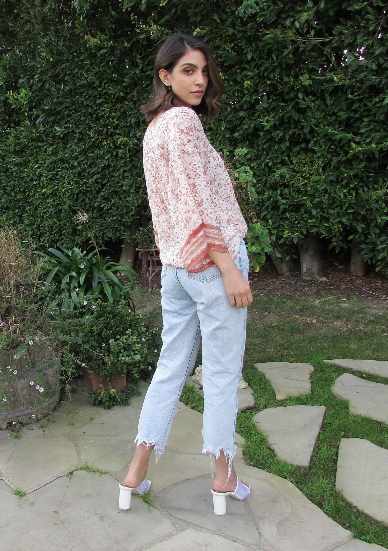 All That Glitters Metallic Floral Surplice Top sold by lovestitch product image thumbnail 2