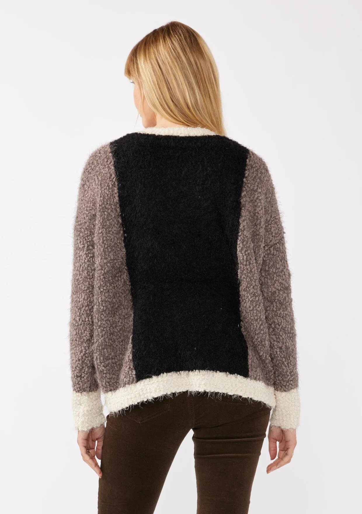 Fuzzy Love Colorblock Cardigan sold by lovestitch product image thumbnail 3