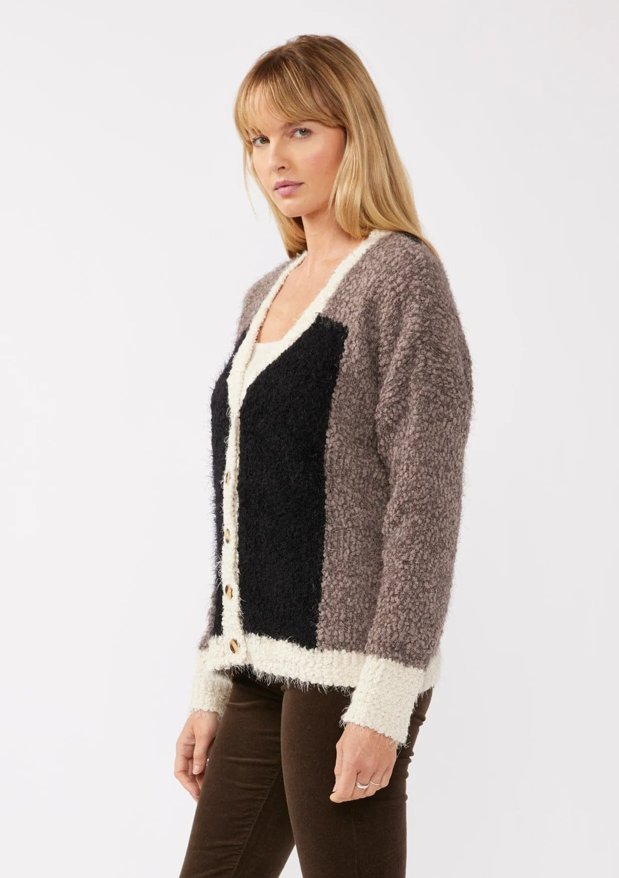 Fuzzy Love Colorblock Cardigan sold by lovestitch product image thumbnail 2