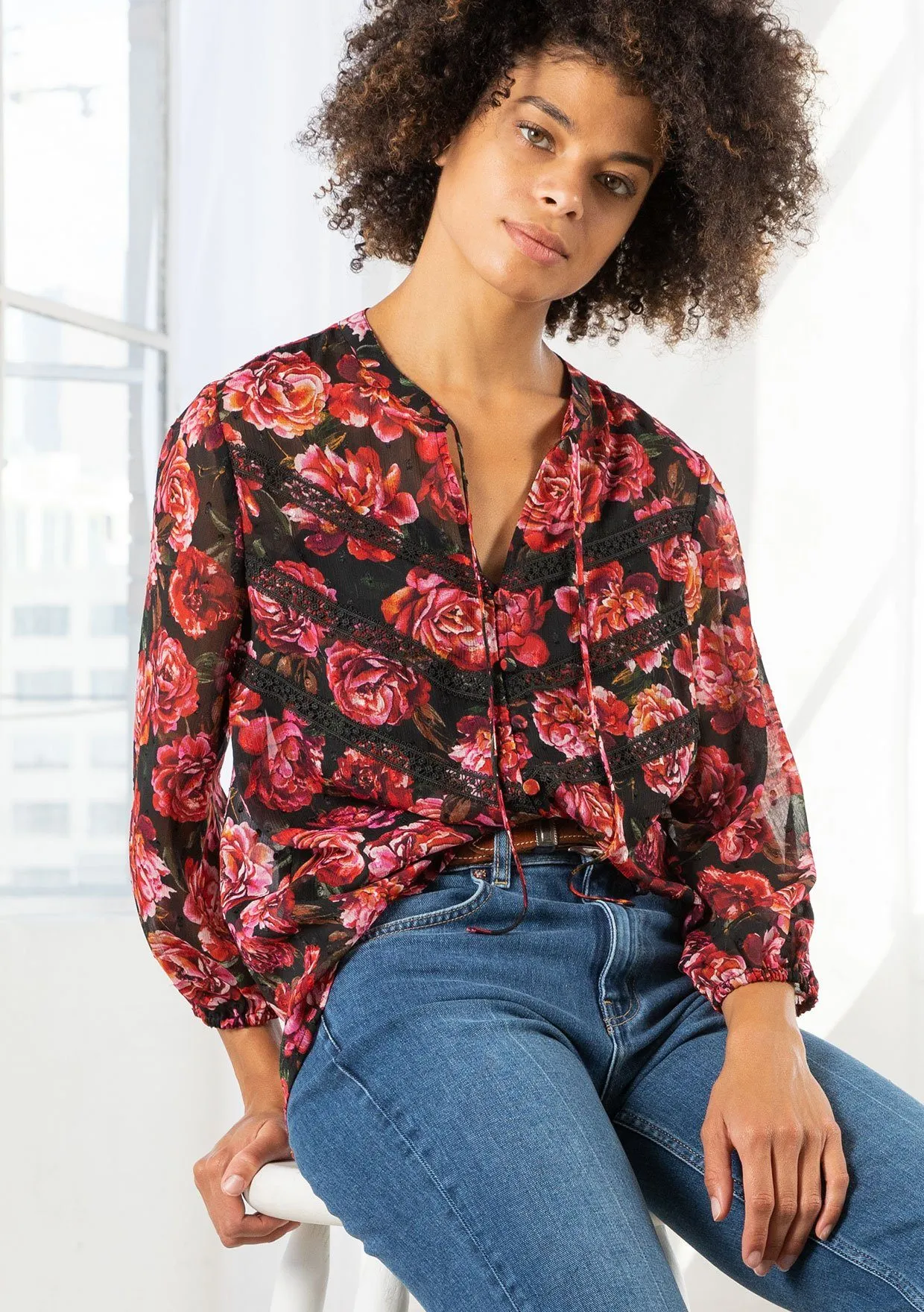 Wildwood Floral Blouse sold by lovestitch