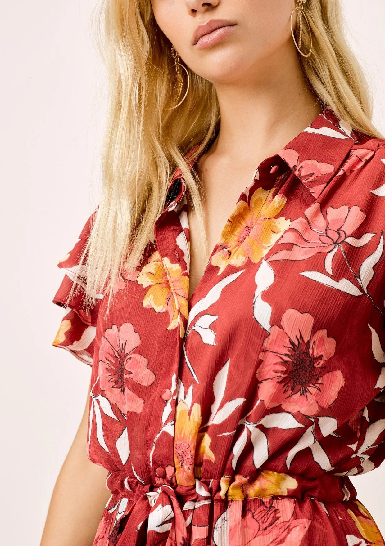 Mara Floral Button Front Dress sold by lovestitch product image thumbnail 5