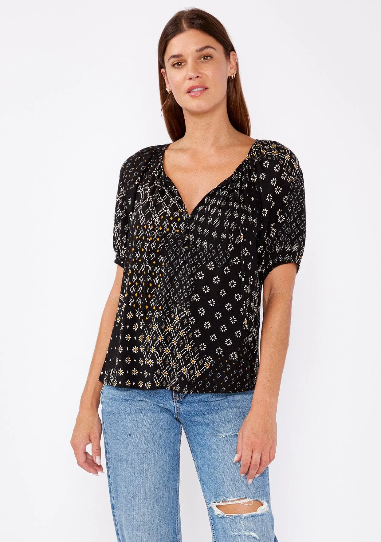Celestial Garden Puff Sleeve Top sold by lovestitch