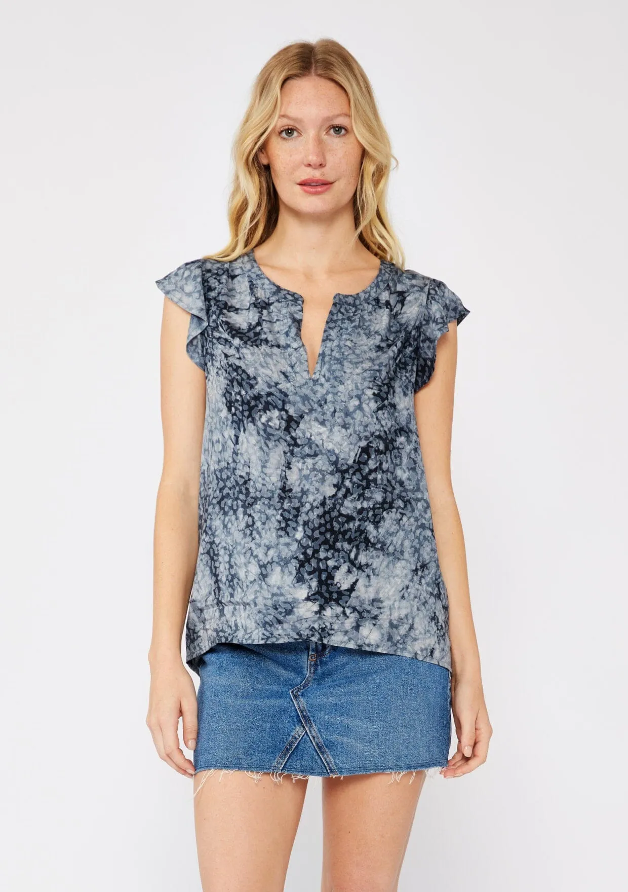 Wild Sky Ruffle Top sold by lovestitch