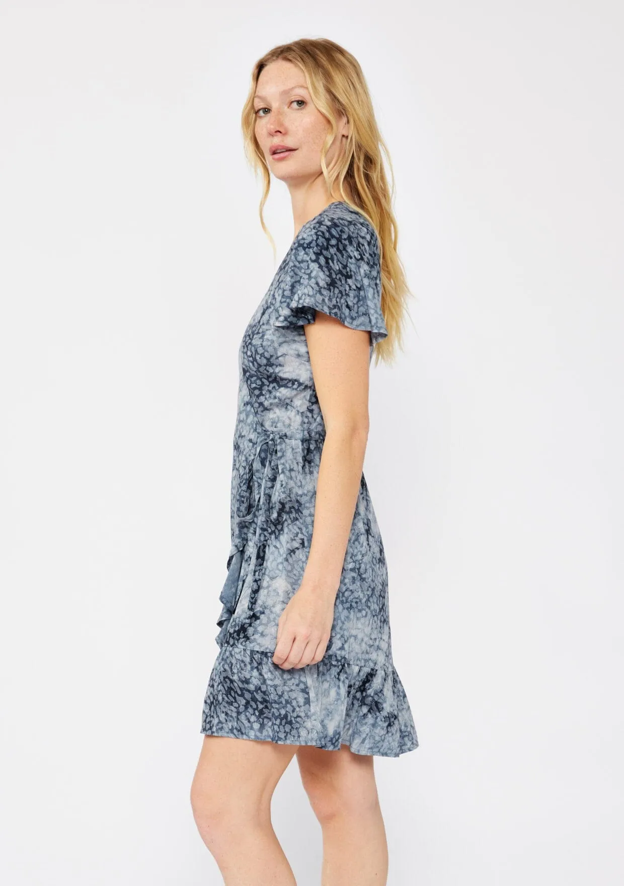 Wild Sky Mini Wrap Dress sold by lovestitch product image thumbnail 2