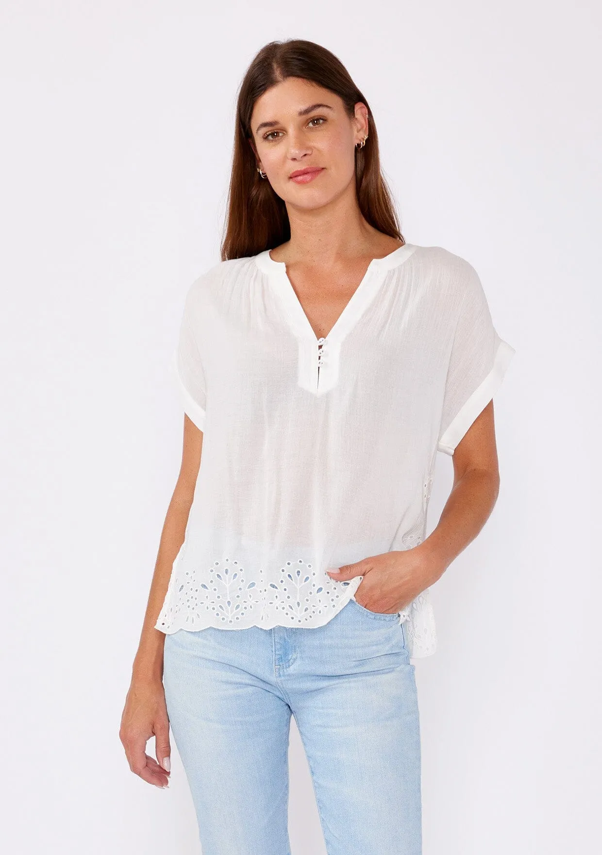 Daylight Embroidered Eyelet Top sold by lovestitch