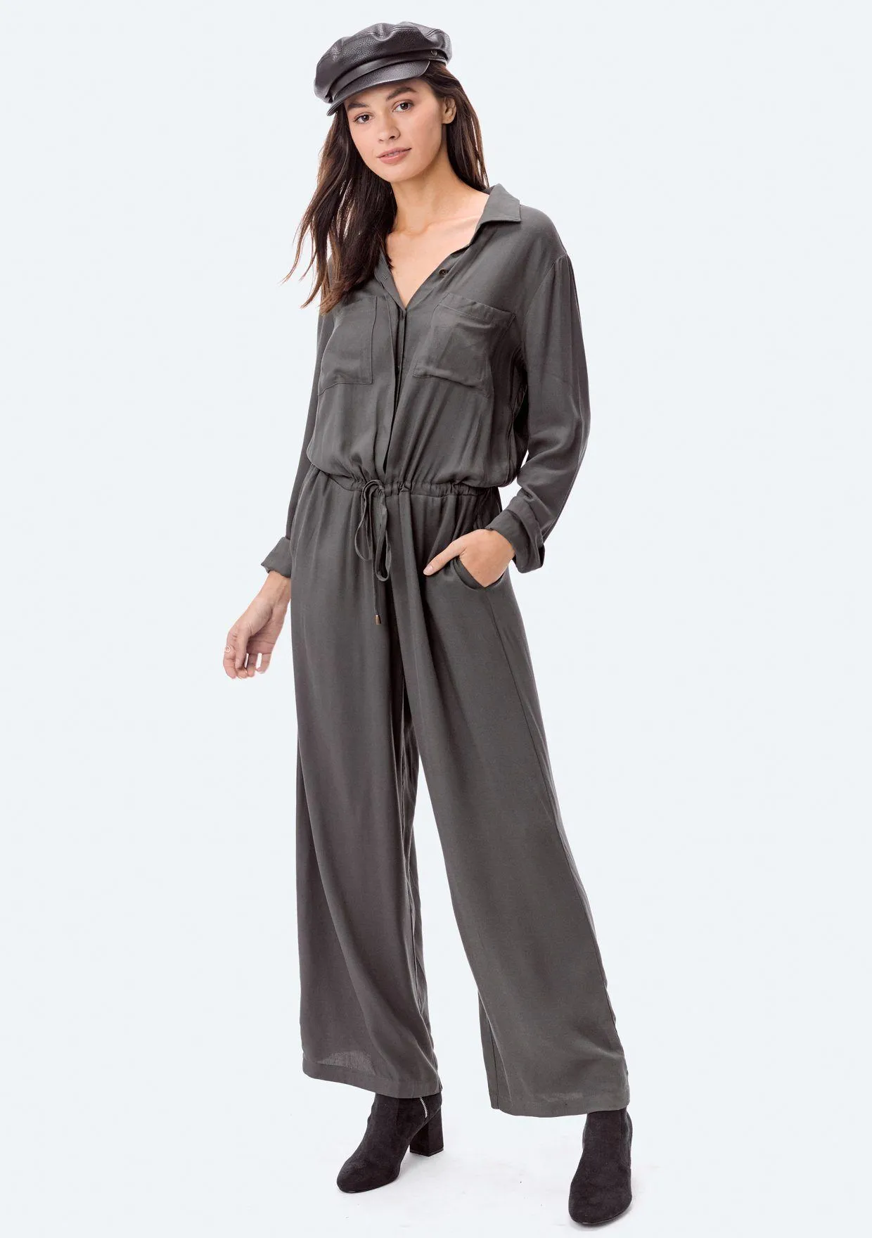 Pippa Long Sleeve Utility Jumpsuit sold by lovestitch