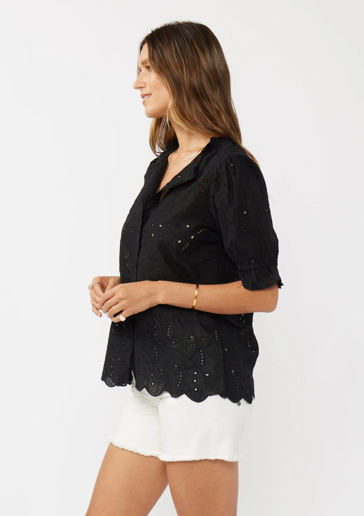 Sweetpea Eyelet Button Up Blouse sold by lovestitch product image thumbnail 2