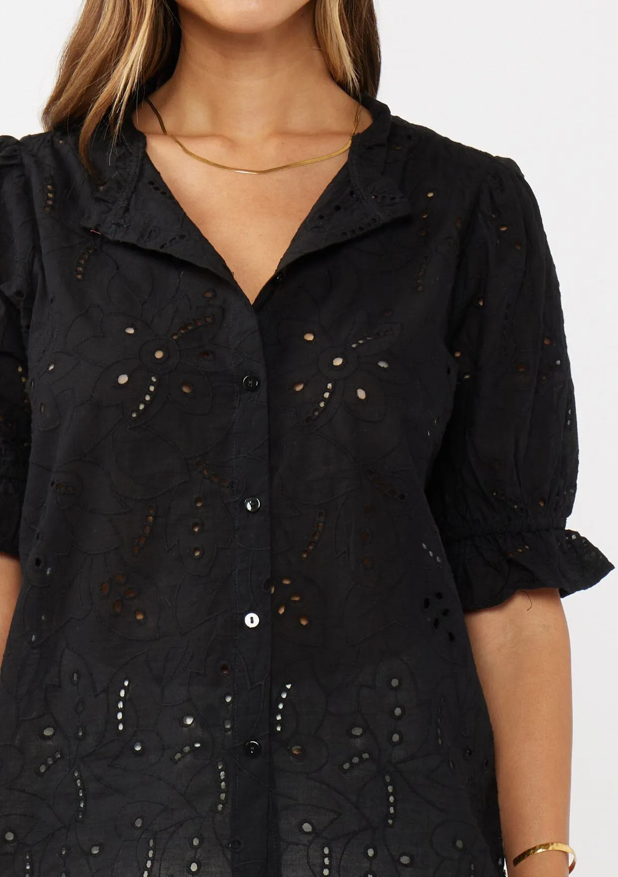 Sweetpea Eyelet Button Up Blouse sold by lovestitch product image thumbnail 3