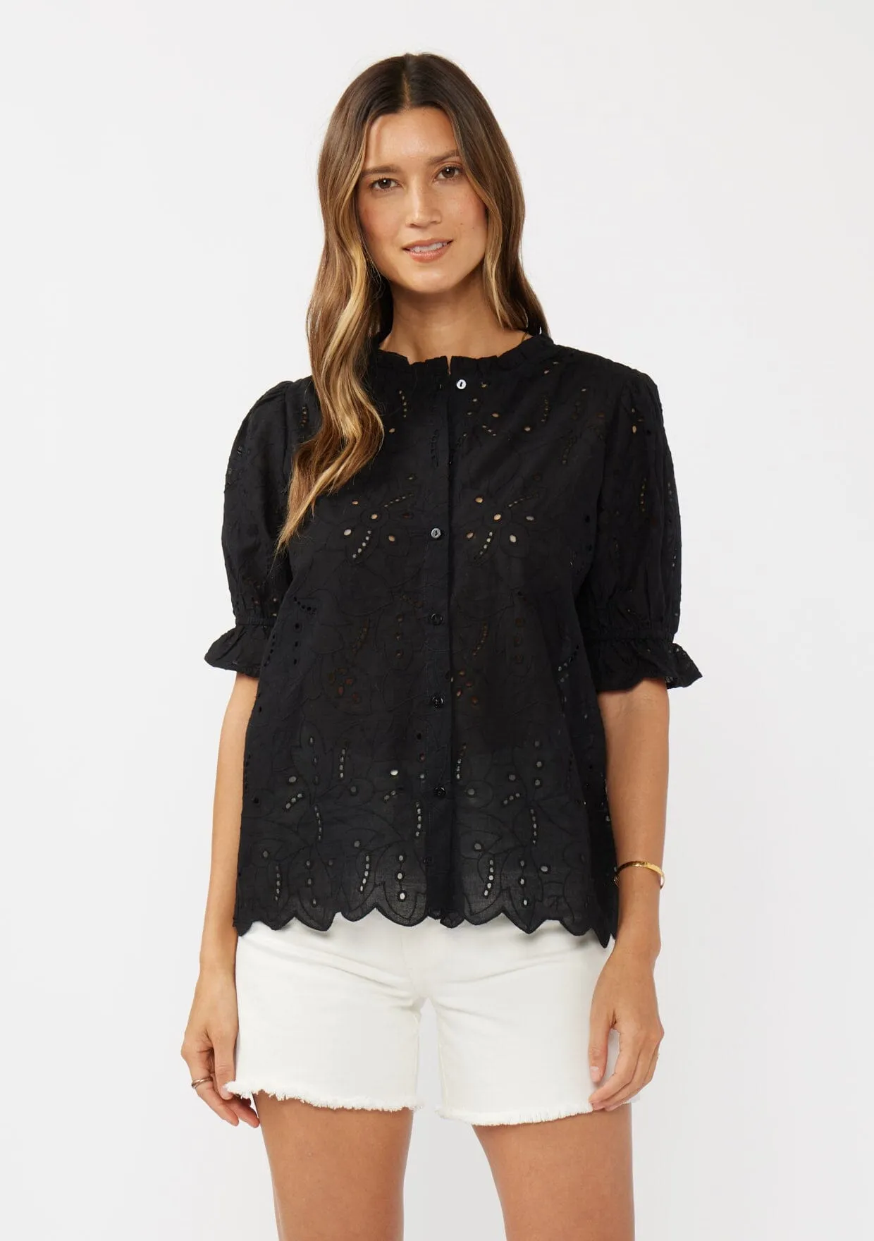 Sweetpea Eyelet Button Up Blouse sold by lovestitch product image thumbnail 4