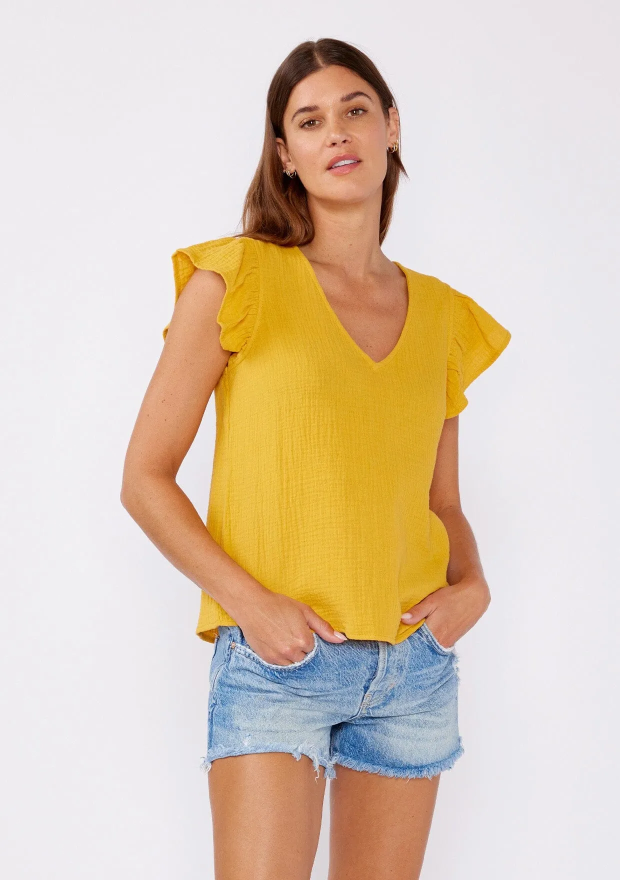 Simple Elegance Ruffle Sleeve Top sold by lovestitch product image thumbnail 5