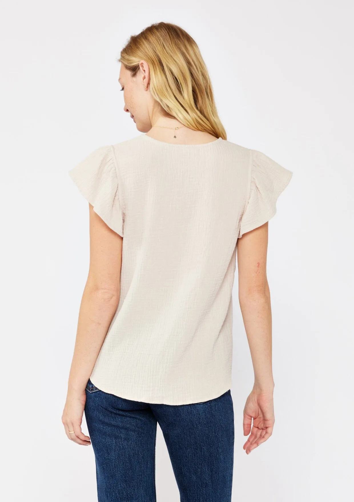 Simple Elegance Ruffle Sleeve Top sold by lovestitch product image thumbnail 3