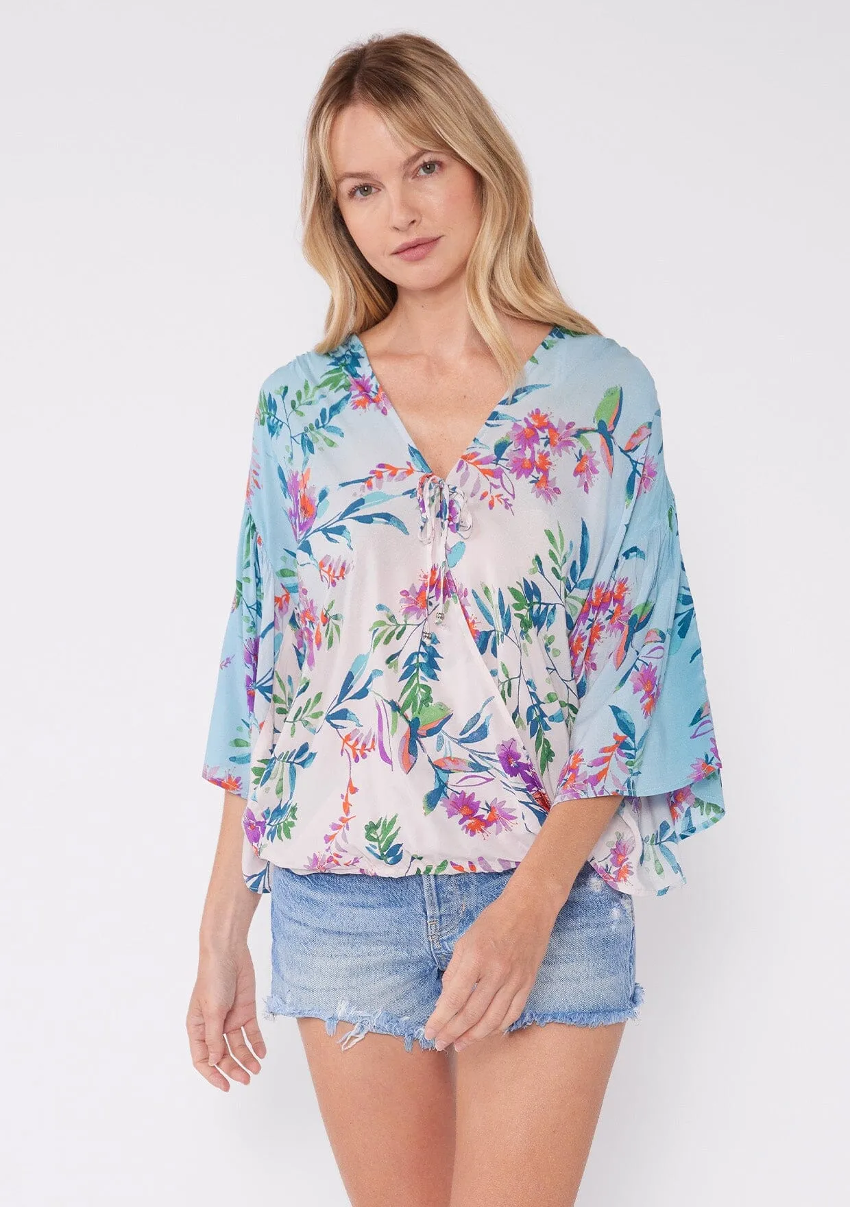 Jules Floral Surplice Top sold by lovestitch product image thumbnail 5