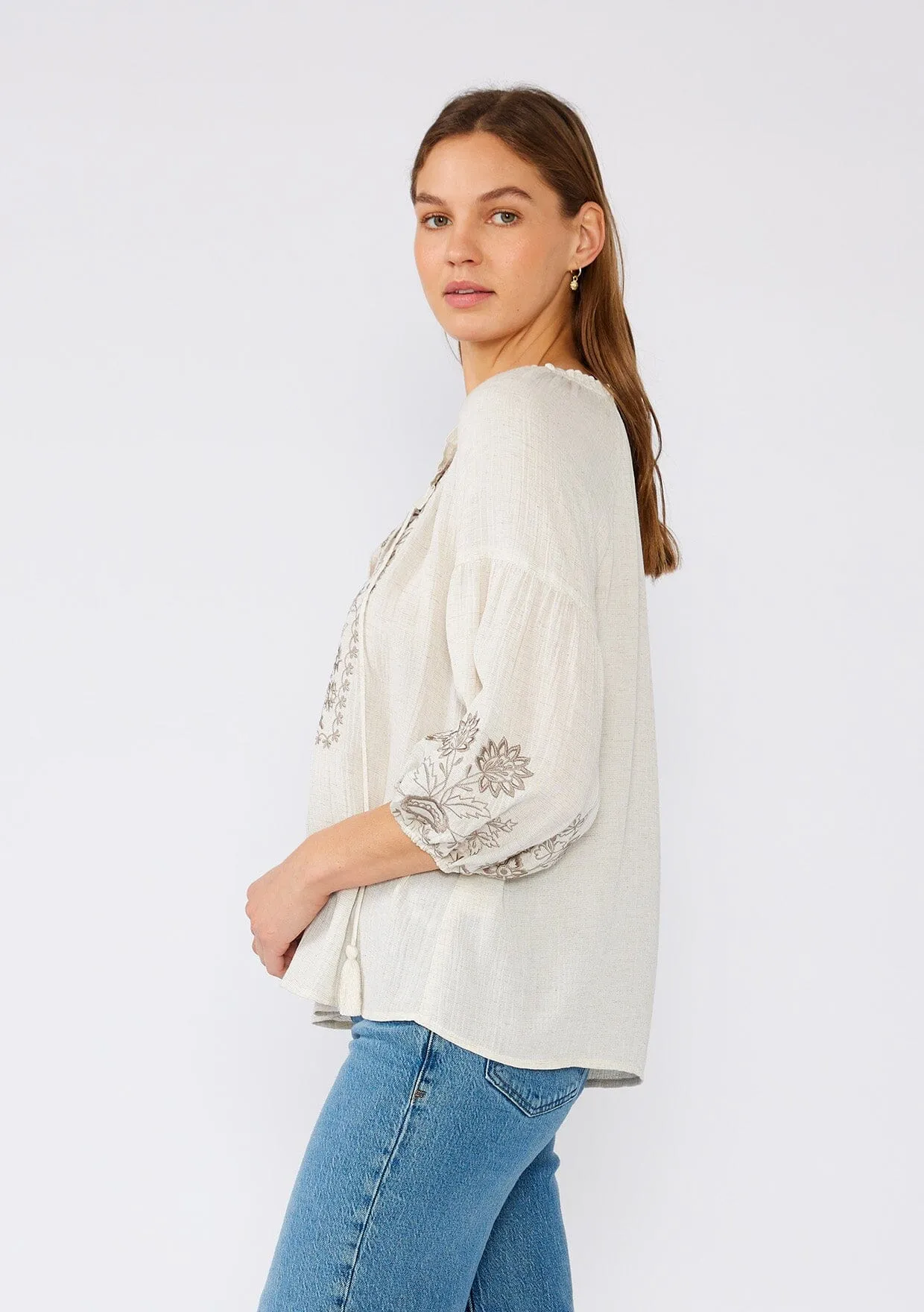 Homecoming Embroidered Peasant Top sold by lovestitch product image thumbnail 3
